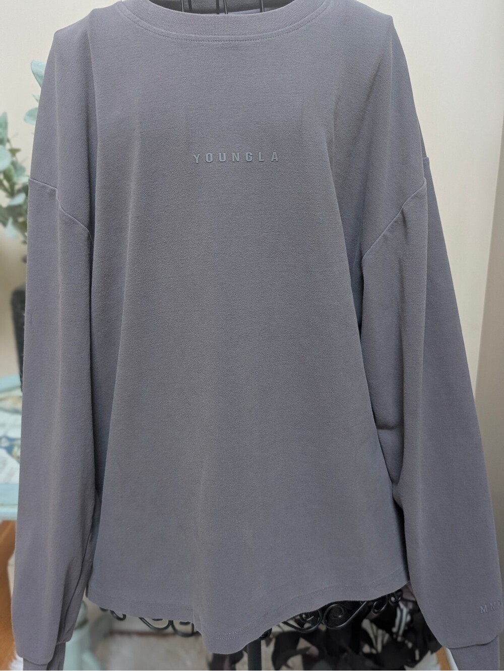 YoungLA Medium Gray Cotton Blend Long Sleeve Shirt
